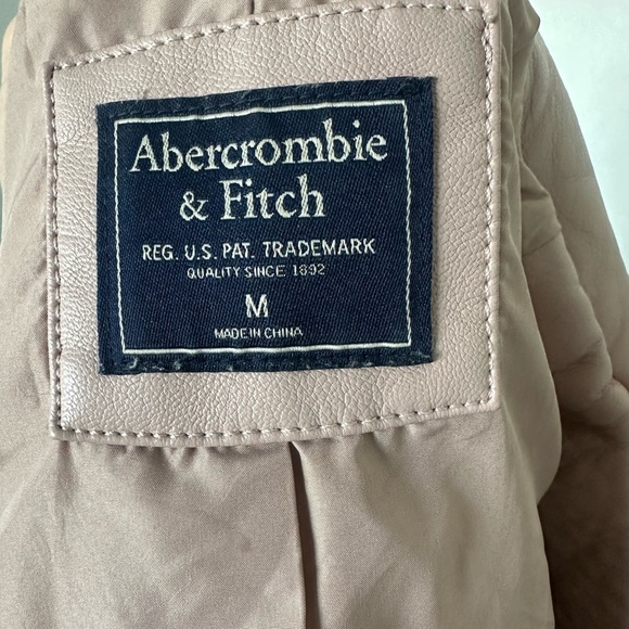 A&F Rose Pink Faux Leather Moto Jacket - M - Picture 4 of 4